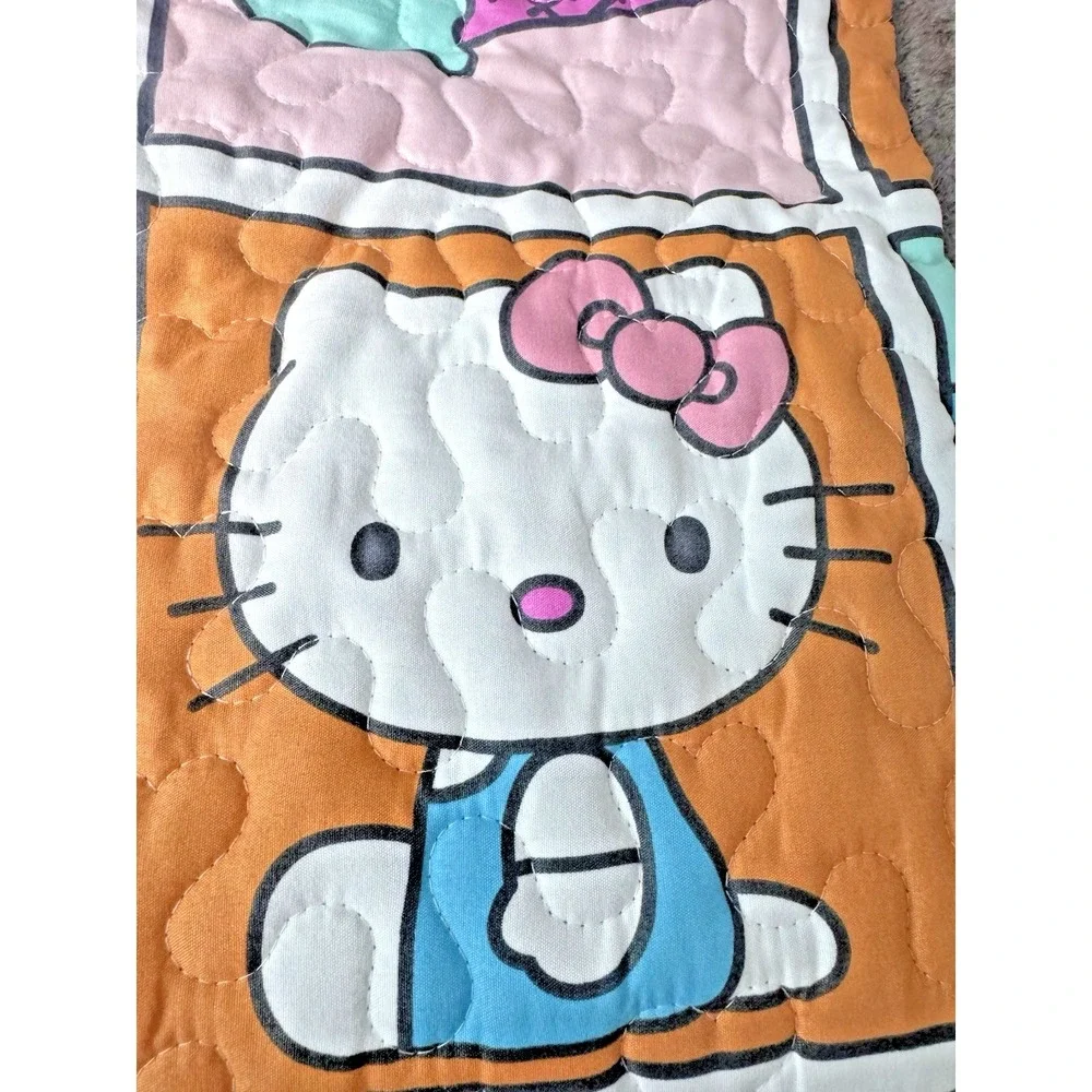 Reversible Quilted Hello Kitty Twin‎ Blanket – Vibrant Multicolor Cozy Style